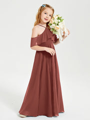 Off-the-Shoulder Long Dresses for Junior Bridesmaids Terracotta