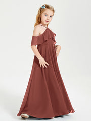 Off-the-Shoulder Long Dresses for Junior Bridesmaids Terracotta