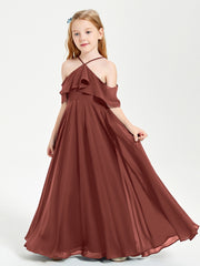 Off-the-Shoulder Long Dresses for Junior Bridesmaids Terracotta