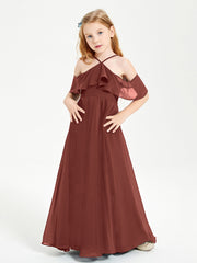 Off-the-Shoulder Long Dresses for Junior Bridesmaids Terracotta