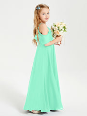 Off-the-Shoulder Long Dresses for Junior Bridesmaids Turquoise