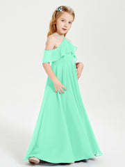 Off-the-Shoulder Long Dresses for Junior Bridesmaids Turquoise