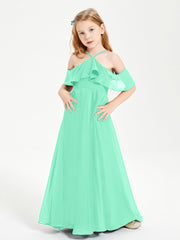 Off-the-Shoulder Long Dresses for Junior Bridesmaids Turquoise