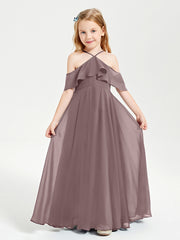 Off-the-Shoulder Long Dresses for Junior Bridesmaids Vintage Mauve