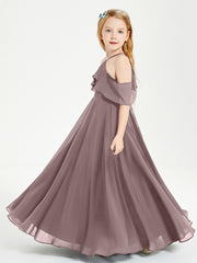 Off-the-Shoulder Long Dresses for Junior Bridesmaids Vintage Mauve