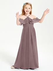 Off-the-Shoulder Long Dresses for Junior Bridesmaids Vintage Mauve