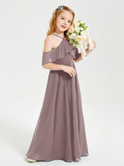 Off-the-Shoulder Long Dresses for Junior Bridesmaids Vintage Mauve