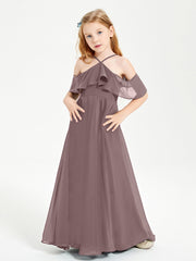 Off-the-Shoulder Long Dresses for Junior Bridesmaids Vintage Mauve