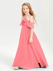 Off-the-Shoulder Long Dresses for Junior Bridesmaids Watermelon