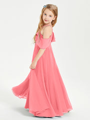 Off-the-Shoulder Long Dresses for Junior Bridesmaids Watermelon