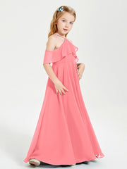 Off-the-Shoulder Long Dresses for Junior Bridesmaids Watermelon