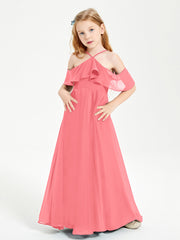 Off-the-Shoulder Long Dresses for Junior Bridesmaids Watermelon