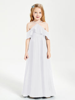 Off-the-Shoulder Long Dresses for Junior Bridesmaids White