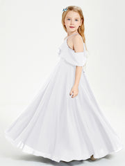 Off-the-Shoulder Long Dresses for Junior Bridesmaids White