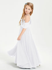 Off-the-Shoulder Long Dresses for Junior Bridesmaids White
