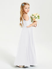 Off-the-Shoulder Long Dresses for Junior Bridesmaids White