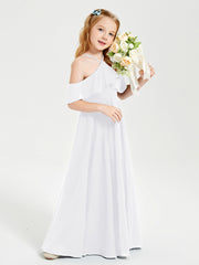Off-the-Shoulder Long Dresses for Junior Bridesmaids White
