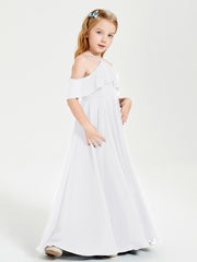 Off-the-Shoulder Long Dresses for Junior Bridesmaids White