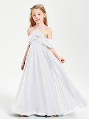 Off-the-Shoulder Long Dresses for Junior Bridesmaids White