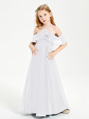 Off-the-Shoulder Long Dresses for Junior Bridesmaids White