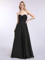 Chiffon with Appliqued Long Dresses Vintage Mauve