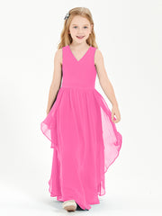 Boho Sleeveless Junior Chiffon Bridesmaids Gown Azalea