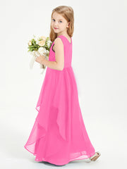 Boho Sleeveless Junior Chiffon Bridesmaids Gown Azalea