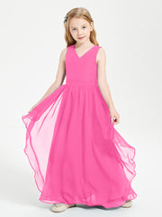 Boho Sleeveless Junior Chiffon Bridesmaids Gown Azalea