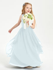 Boho Sleeveless Junior Chiffon Bridesmaids Gown Mist