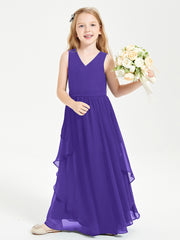 Boho Sleeveless Junior Chiffon Bridesmaids Gown Regency