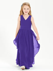 Boho Sleeveless Junior Chiffon Bridesmaids Gown Regency
