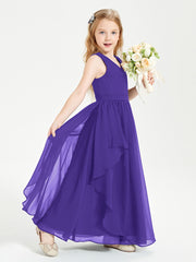 Boho Sleeveless Junior Chiffon Bridesmaids Gown Regency