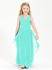 Boho Sleeveless Junior Chiffon Bridesmaids Gown Spa
