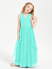 Boho Sleeveless Junior Chiffon Bridesmaids Gown Spa