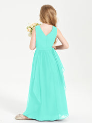 Boho Sleeveless Junior Chiffon Bridesmaids Gown Spa