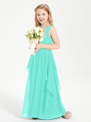 Boho Sleeveless Junior Chiffon Bridesmaids Gown Spa