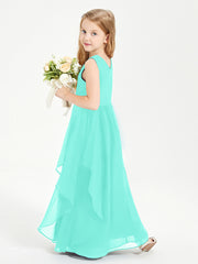 Boho Sleeveless Junior Chiffon Bridesmaids Gown Spa