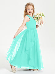 Boho Sleeveless Junior Chiffon Bridesmaids Gown Spa