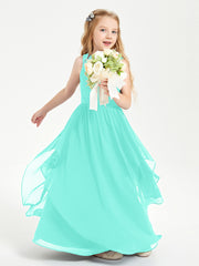 Boho Sleeveless Junior Chiffon Bridesmaids Gown Spa
