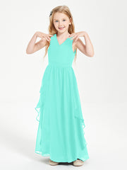 Boho Sleeveless Junior Chiffon Bridesmaids Gown Spa