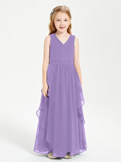 Boho Sleeveless Junior Chiffon Bridesmaids Gown Tahiti