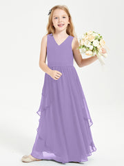 Boho Sleeveless Junior Chiffon Bridesmaids Gown Tahiti