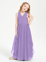 Boho Sleeveless Junior Chiffon Bridesmaids Gown Tahiti