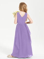 Boho Sleeveless Junior Chiffon Bridesmaids Gown Tahiti