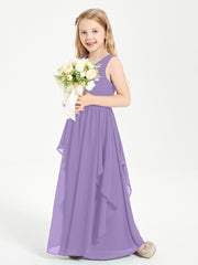 Boho Sleeveless Junior Chiffon Bridesmaids Gown Tahiti