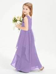 Boho Sleeveless Junior Chiffon Bridesmaids Gown Tahiti