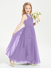 Boho Sleeveless Junior Chiffon Bridesmaids Gown Tahiti
