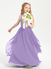 Boho Sleeveless Junior Chiffon Bridesmaids Gown Tahiti