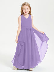 Boho Sleeveless Junior Chiffon Bridesmaids Gown Tahiti