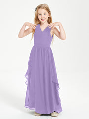 Boho Sleeveless Junior Chiffon Bridesmaids Gown Tahiti